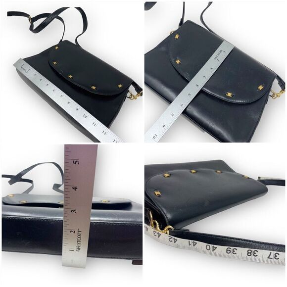 Vintage Etienne Aigner Handbag Purse Black Leather Shoulder Bag Classic - Picture 12 of 13